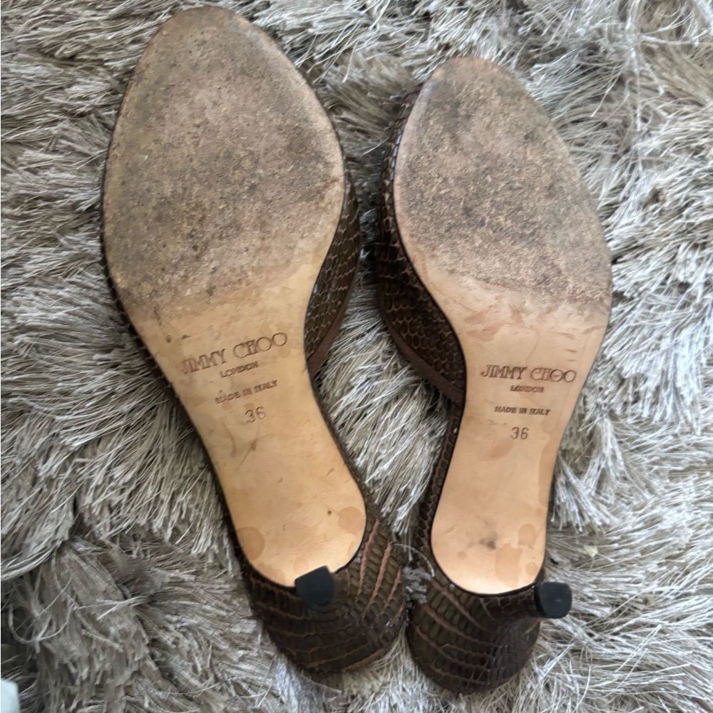 Jimmy choo reptile vintage slides open toe sandals heels pep toe heels mules y2k - Picture 4 of 5